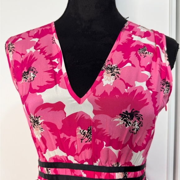 The Kooples Short Printed Silk Dress Pink - Picture 4 of 16